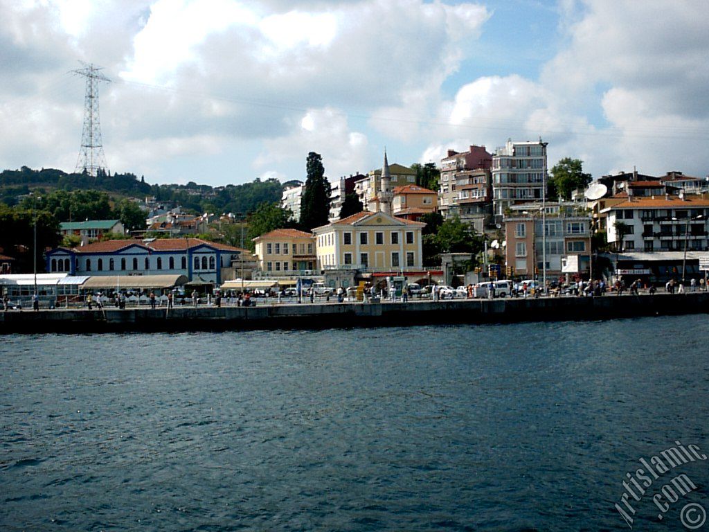 Denizden Arnavutk�y sahili ve Tevfikiye Camisi.
