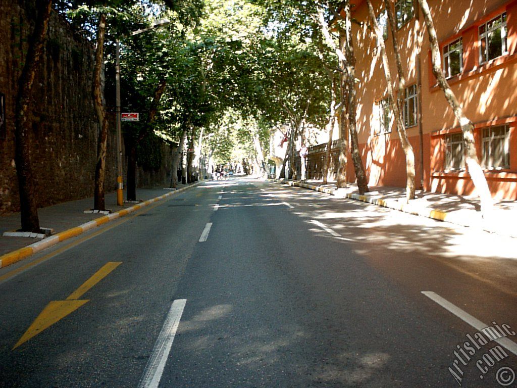 View towards Ortakoy district from the way of Besiktas-Ortakoy in Istanbul city of Turkey.
